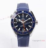(VS Factory) Swiss Copy Omega Seamaster Planet Ocean 600m GMT VSF 8605 Watch Blue Rubber Strap